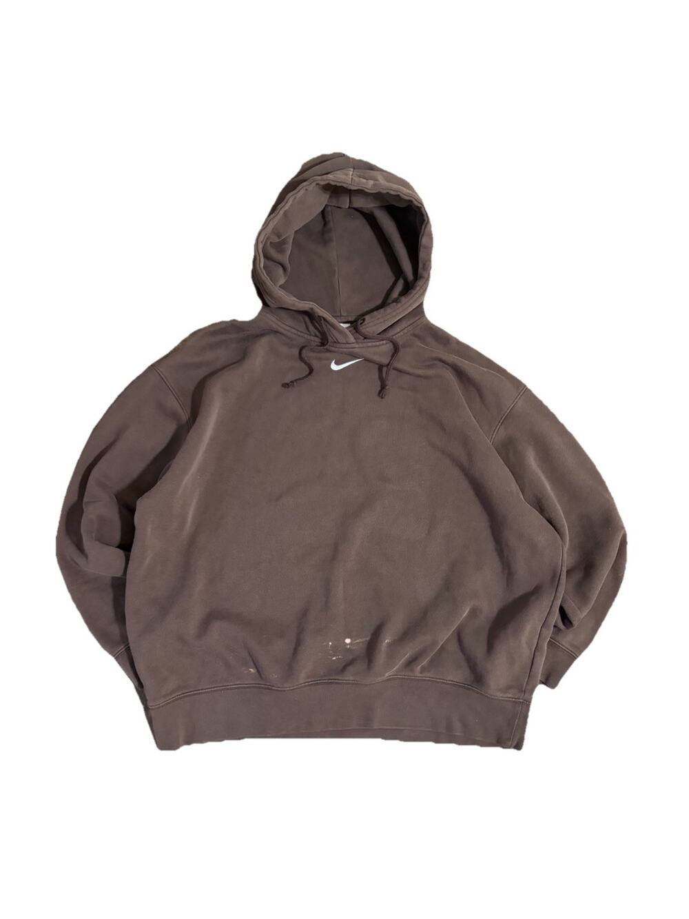 Nike Center Swoosh Pullover Hoodie, Brown, Size Medium